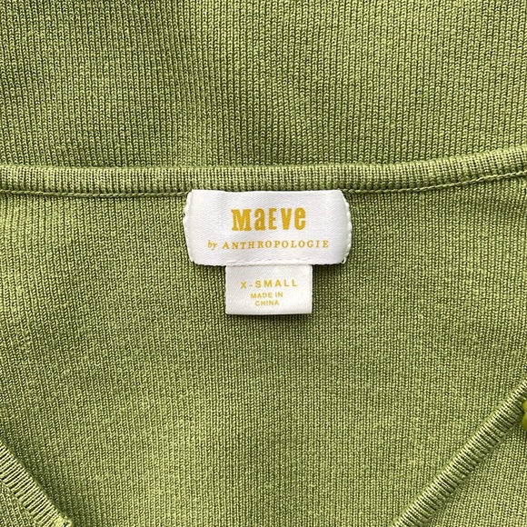 Anthropologie Maeve Isabella Cropped Cardigan Sweater Top Moss - Picture 4 of 5